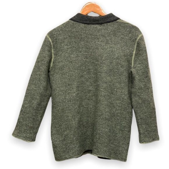 Melanie Lyne Green Wool Fall Career Jacket Blazer Shacket Size Medium - Picture 2 of 9